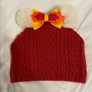Disney Loungefly Minnie Mouse Red with Orange and Yellow Bow Beanie